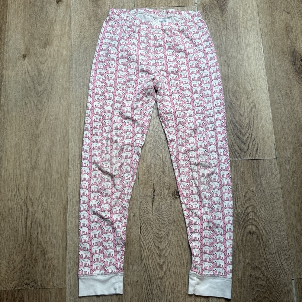 Roller Rabbit Pink Hathi Elephant Pajama Pants Kids Size 12 Pima Cotton Leggings